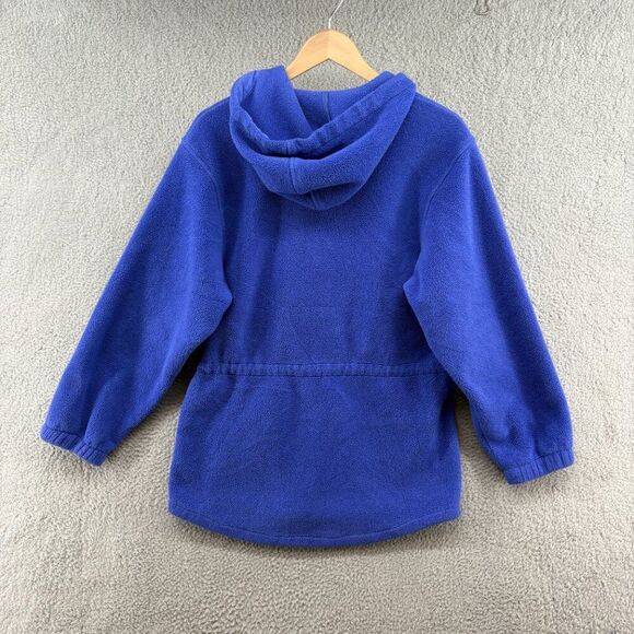 Vintage L.L. Bean Full Zip Blue Fleece Hoodie Jacket Women’s Medium Blue - Picture 8 of 8